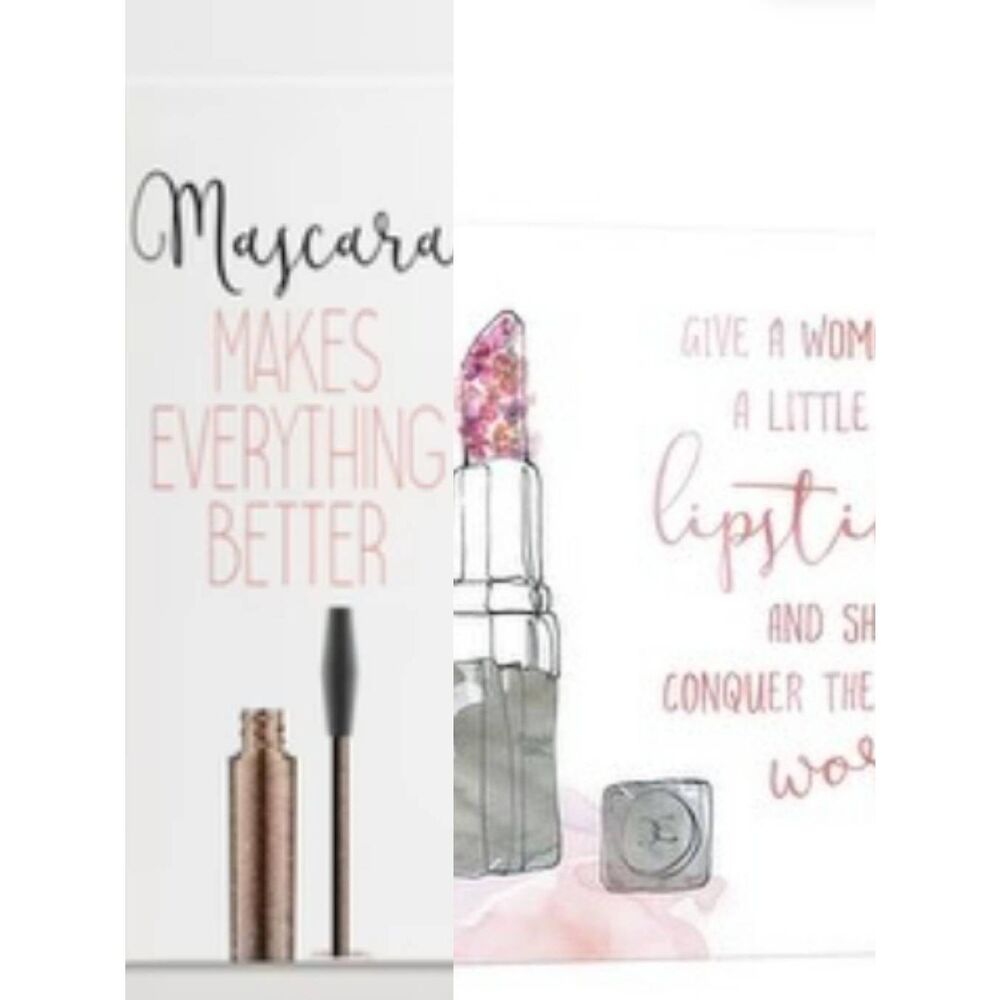 Stupell Industries Everything Better & Give A Woman Lipstick Canvas Wall Decor S